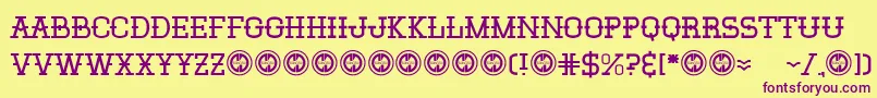 Elsanchorancho Font – Purple Fonts on Yellow Background