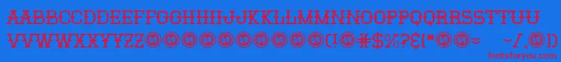 Elsanchorancho Font – Red Fonts on Blue Background