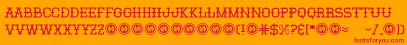 Elsanchorancho Font – Red Fonts on Orange Background
