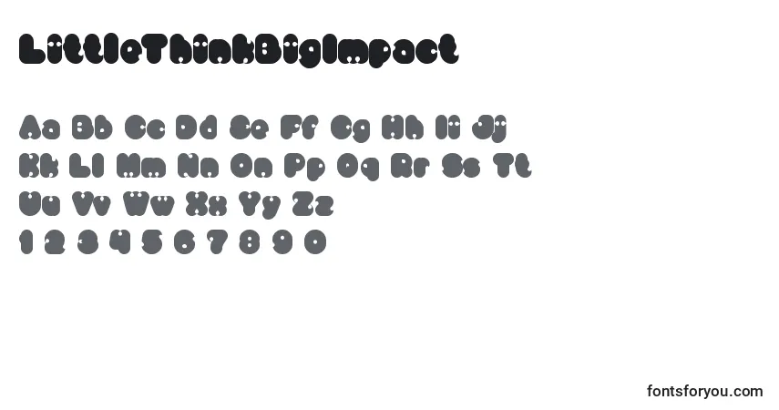 Czcionka LittleThinkBigImpact – alfabet, cyfry, specjalne znaki