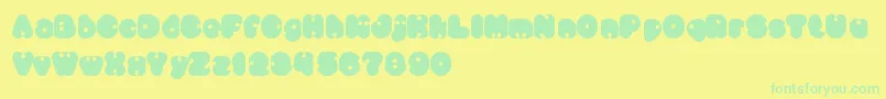 LittleThinkBigImpact Font – Green Fonts on Yellow Background