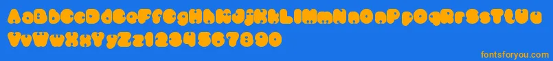 LittleThinkBigImpact Font – Orange Fonts on Blue Background