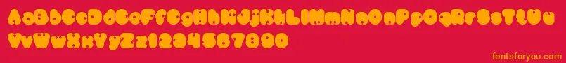 LittleThinkBigImpact Font – Orange Fonts on Red Background