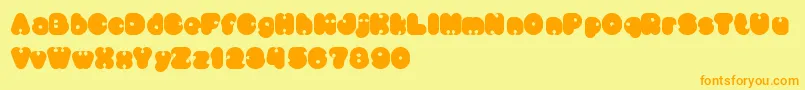 LittleThinkBigImpact Font – Orange Fonts on Yellow Background