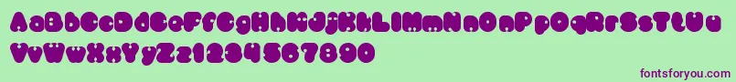 LittleThinkBigImpact Font – Purple Fonts on Green Background