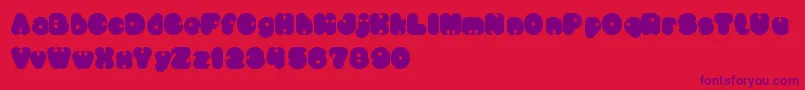 LittleThinkBigImpact Font – Purple Fonts on Red Background