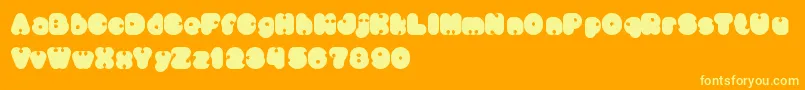 LittleThinkBigImpact Font – Yellow Fonts on Orange Background