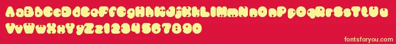 LittleThinkBigImpact Font – Yellow Fonts on Red Background