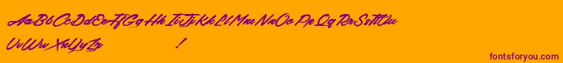 BackFromTheDead Font – Purple Fonts on Orange Background