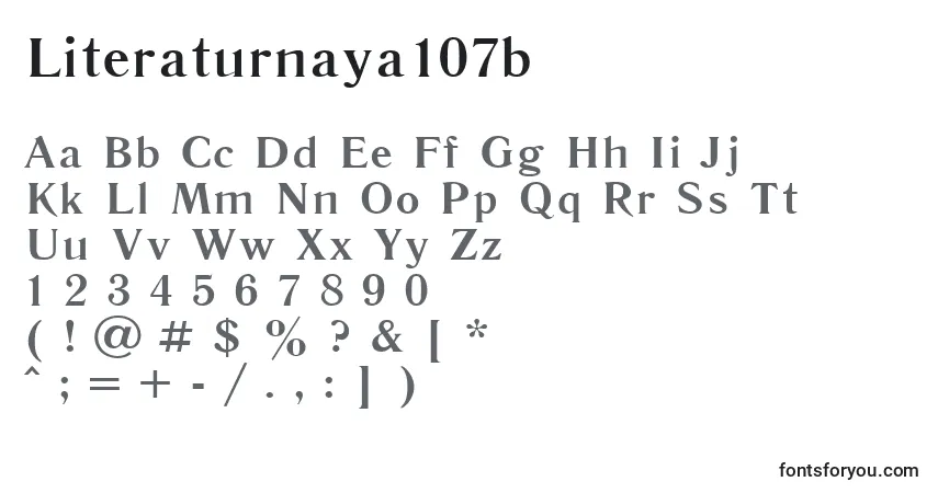 Шрифт Literaturnaya107b – алфавит, цифры, специальные символы