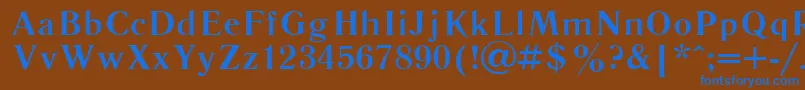 Literaturnaya107b Font – Blue Fonts on Brown Background