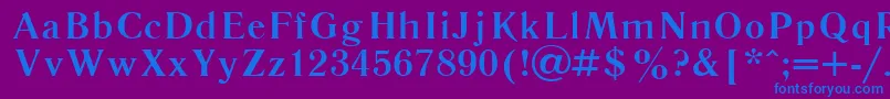 Literaturnaya107b Font – Blue Fonts on Purple Background