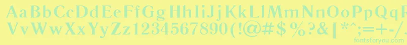 フォントLiteraturnaya107b – 黄色い背景に緑の文字