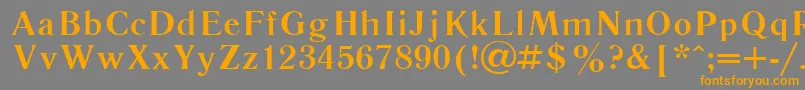 フォントLiteraturnaya107b – オレンジの文字は灰色の背景にあります。