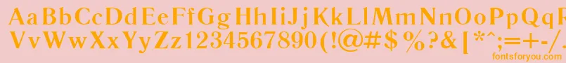 Literaturnaya107b Font – Orange Fonts on Pink Background