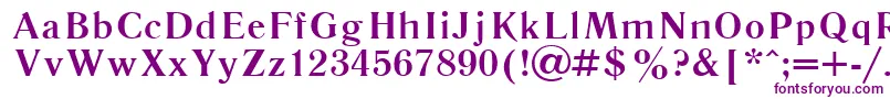 フォントLiteraturnaya107b – 白い背景に紫のフォント