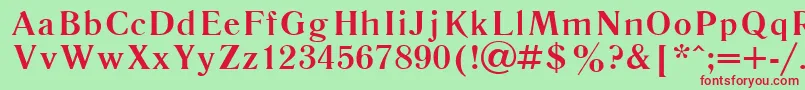 Literaturnaya107b Font – Red Fonts on Green Background