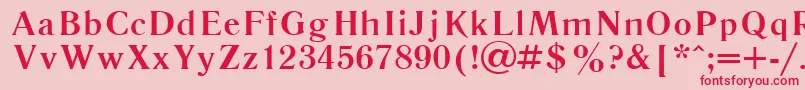 Literaturnaya107b-fontti – punaiset fontit vaaleanpunaisella taustalla