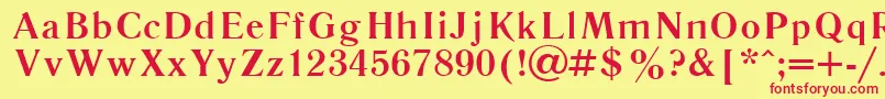 Literaturnaya107b Font – Red Fonts on Yellow Background