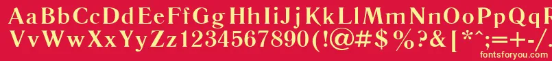 Literaturnaya107b Font – Yellow Fonts on Red Background