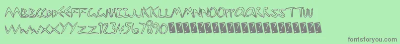 フォントStarfishy – 緑の背景に灰色の文字