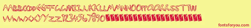 Starfishy Font – Red Fonts on Yellow Background