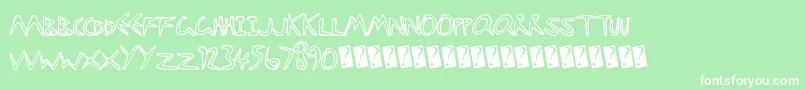フォントStarfishy – 緑の背景に白い文字