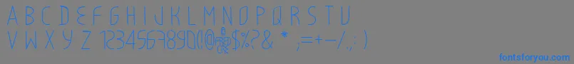 フォントLightyCre – 灰色の背景に青い文字