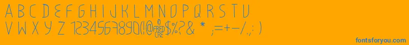 Fonte LightyCre – fontes azuis em um fundo laranja
