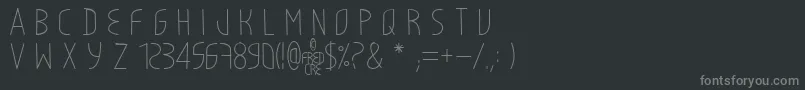 フォントLightyCre – 黒い背景に灰色の文字