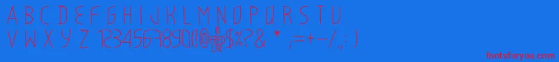 LightyCre Font – Red Fonts on Blue Background