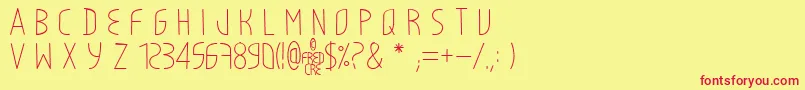 LightyCre Font – Red Fonts on Yellow Background