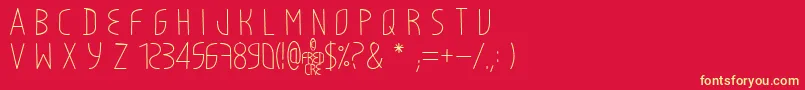 LightyCre Font – Yellow Fonts on Red Background
