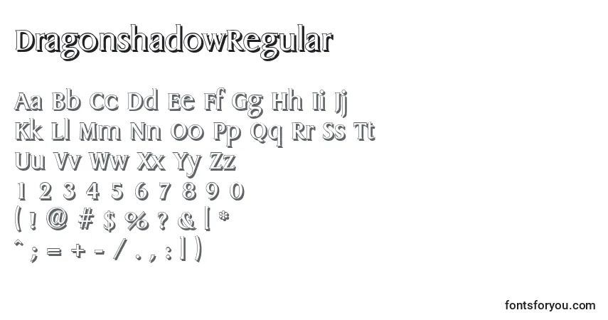 DragonshadowRegular-fontti – aakkoset, numerot, erikoismerkit