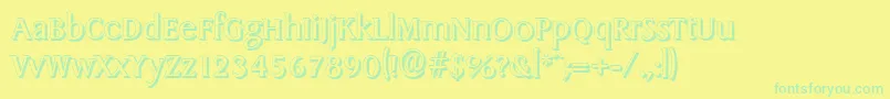 DragonshadowRegular Font – Green Fonts on Yellow Background