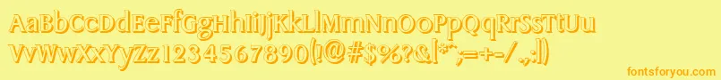 DragonshadowRegular Font – Orange Fonts on Yellow Background