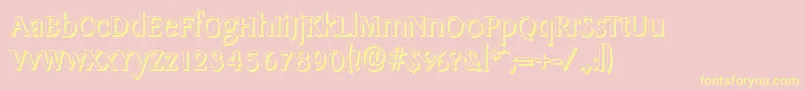 DragonshadowRegular Font – Yellow Fonts on Pink Background