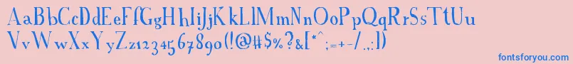 AFontWithSerifs Font – Blue Fonts on Pink Background