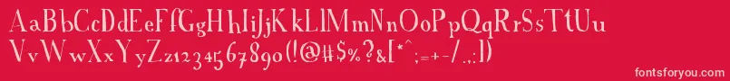 AFontWithSerifs Font – Pink Fonts on Red Background