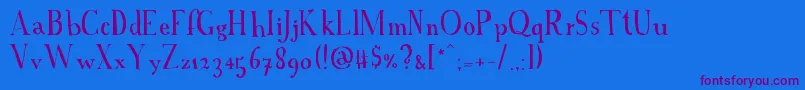 Police AFontWithSerifs – polices violettes sur fond bleu