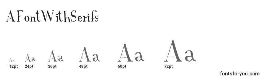 Größen der Schriftart AFontWithSerifs