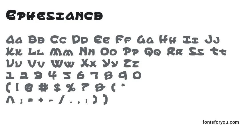 Czcionka Ephesiancb – alfabet, cyfry, specjalne znaki