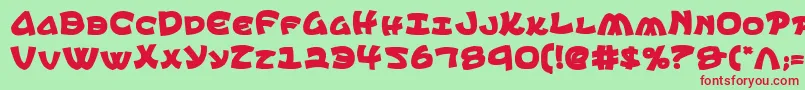 フォントEphesiancb – 赤い文字の緑の背景