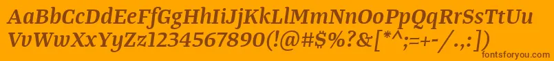 TangerserifmediumSemibolditalic Font – Brown Fonts on Orange Background