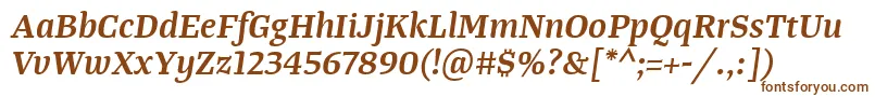 TangerserifmediumSemibolditalic Font – Brown Fonts on White Background