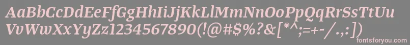 TangerserifmediumSemibolditalic Font – Pink Fonts on Gray Background