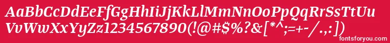 TangerserifmediumSemibolditalic Font – White Fonts on Red Background