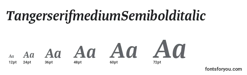 Размеры шрифта TangerserifmediumSemibolditalic
