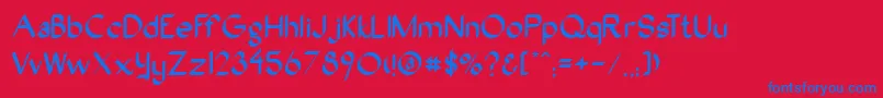 Oak Font – Blue Fonts on Red Background