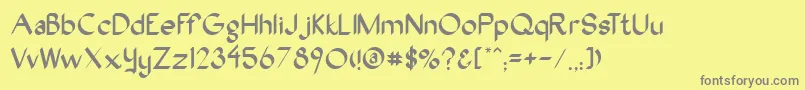 Oak Font – Gray Fonts on Yellow Background